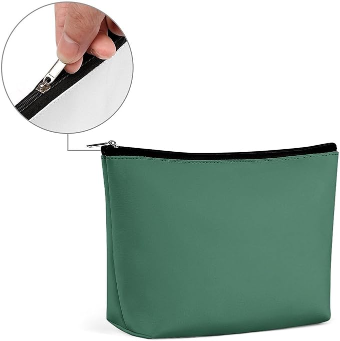 Meaudiwes Fashion Zipper Cosmetic Case, Portable Makeup Case, Personality Toiletry Bag, Green Travel Cosmetic Toiletry Bag
