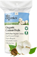 Sky Organics Organic Cotton Dual-Textured Large Pads, Chlorine-Free, 60ct