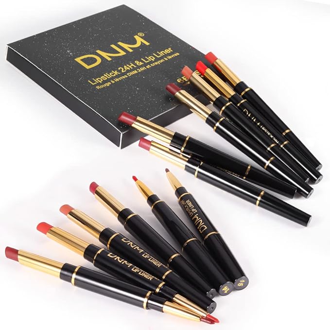 BINGBRUSH 6Pcs Matte Lipstick Set for Women, Double Ended Lipstick with Lip Liner, Mauve Ruby Deep Red Nude Lip Color Kit, Waterproof Long Lasting Non Transfer Velvet Finish Lip Makeup Gift Set