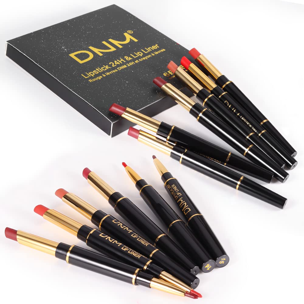 BINGBRUSH 6Pcs Matte Lipstick Set for Women, Double Ended Lipstick with Lip Liner, Mauve Ruby Deep Red Nude Lip Color Kit, Waterproof Long Lasting Non Transfer Velvet Finish Lip Makeup Gift Set