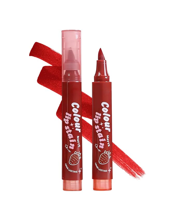 Lip Tint Stain Pen, Red Brown Waterproof Long Lasting Matte Lip Liner Stain