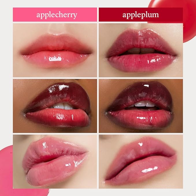 NOONI Korean Lip Oil Set - Applecherry & Appleplum - Plumping Lip Gloss
