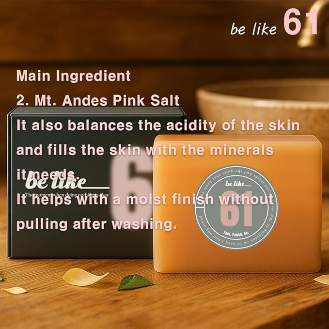 be like 61 Natural Soap bar Sulfur The best combination of natural ingredients, Fresh citrus scent, Skin relaxation,Non-irritatingㅣfor Kids & AdultsㅣFace & Body Soap, 3.77oz