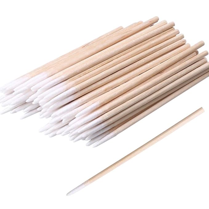RIKWOG 1200PCS Pointed Cotton Swabs, 4 inch Precision Microblading Cotton Swab Cotton Sticks Applicator for Eyebrow Tattoo Beauty Make-up Nail Clean, Wood Handle Pointed Tip Head…