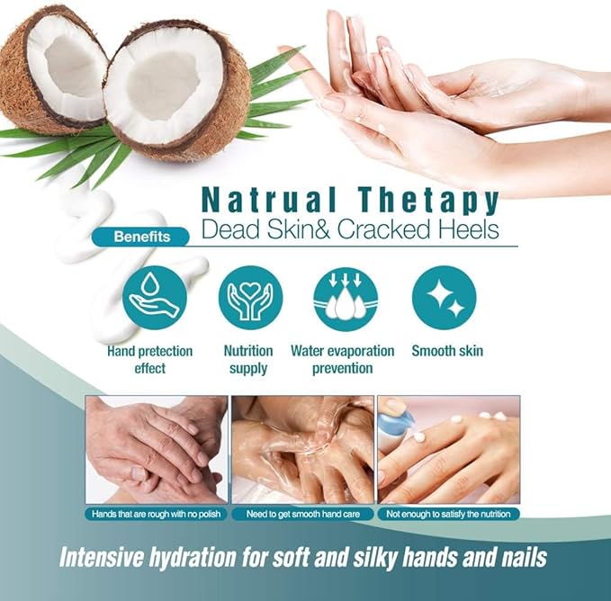 Epielle Intensive Repairing Hand Mask 6 Pairs, Soften with Coconut Oil & Milk Extract, Deep Moisturizing Gloves for Dry, Rough Skin, Self Care Gifts for Women, Spa Kit