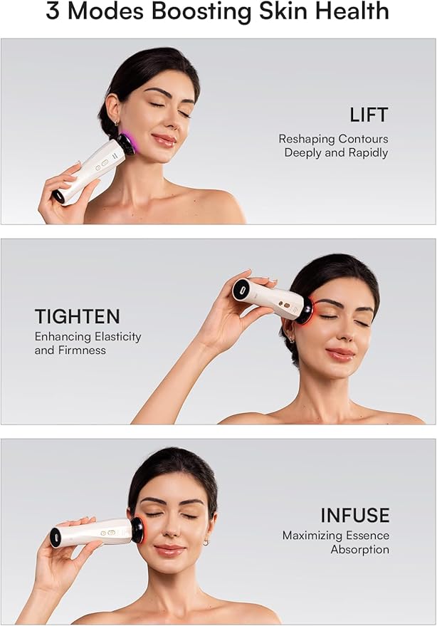 INIA 3-in-1 Red Light Therapy Beauty Device for Face & Neck Skincare