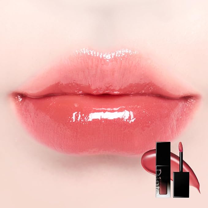 DINTO Blur-Glowy Lip Tint (206 Gratia) – Dewy Finish Glowy Korean Lip Tint, Long Lasting All Day Stain, Bright Coral, Vegan & Cruelty-Free, 0.11 fl oz