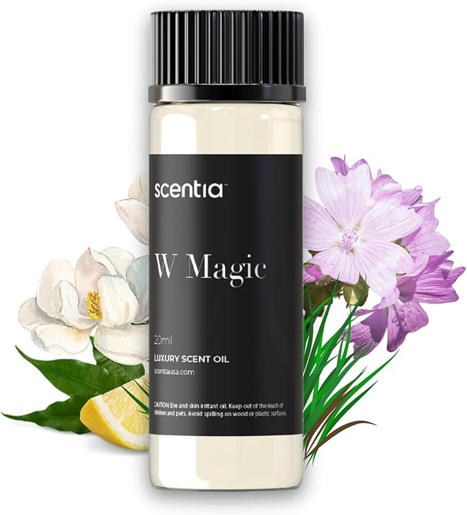 Scentia W Bliss (W Magic) Aromatherapy Oil for Diffuser – Hotel Scent Inspired by W Hotel – 20 mL – Bergamot, Lemongrass & Jasmine Natural Fragrance Oil for Waterless & Cold Air Diffusers, Made in USA