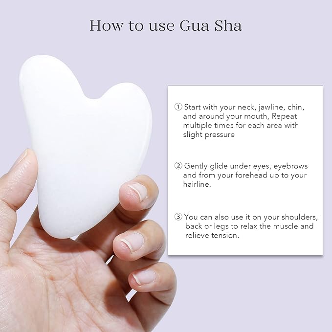 BAIMEI IcyMe Jade Roller & Gua Sha Facial Tool Set for Face Depuffing