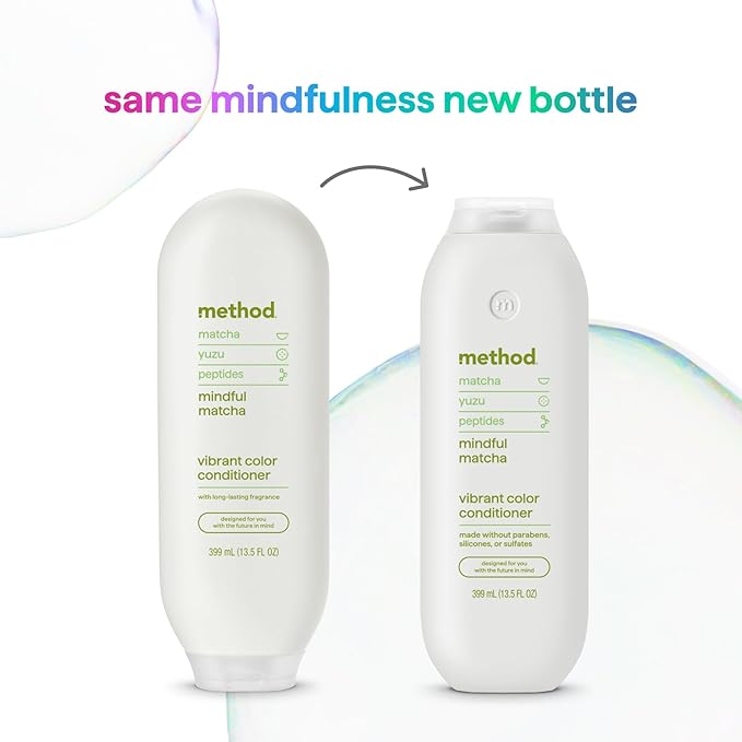 Method Color Protect Conditioner, Mindful Matcha – Safe for Color-Treated Hair, Protects from Environmental Stressors, with Strengthening Peptide – Paraben Free, Cruelty Free – 13.5 oz