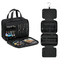 Inmorven Travel Hanging Toiletry Bag for Women, Makeup Cosmetic Bag with Jewelry Organizer, Waterproof DoppKit Set for Girls Large Capacity, Carry-on Travel Accessories Essentials - Black