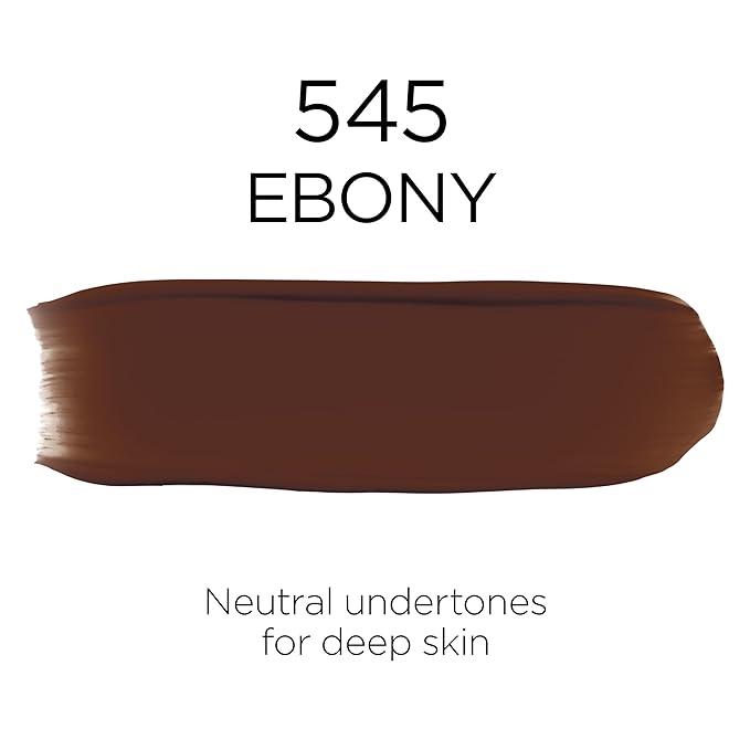 L'Oreal Paris Makeup Infallible Up to 32 Hour Fresh Wear Lightweight Foundation, 545 Ebony, 1 Fl Oz, Packaging May Vary