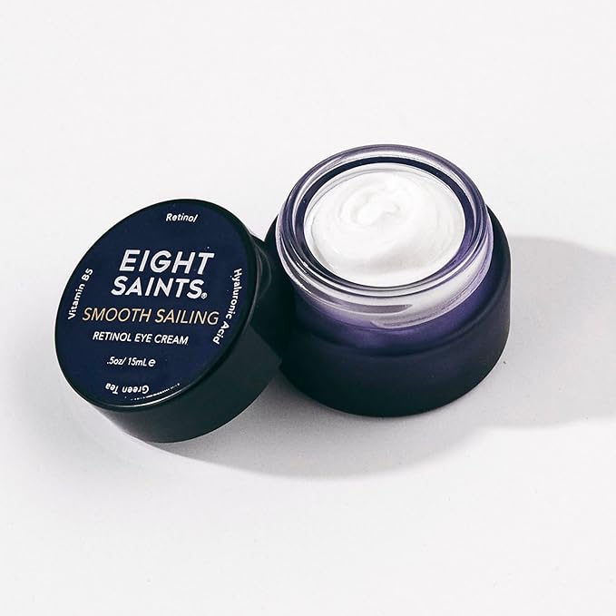 Eight Saints Retinol Eye Cream, For Smoothing Fine Lines and Wrinkles and Improve Skin Tone, with Vitamin B5, Retinol, and Hyaluronic Acid, 0.5 Ounce