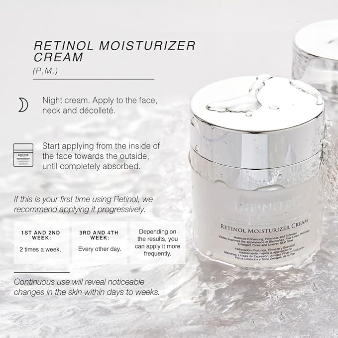 Infinitek Paris Retinol Face Moisturizer | 1% Retinol Cream with Hyaluronic Acid | Facial Cream for Wrinkles, Fine Lines, and Dark Spots | 1.7 oz / 50 g