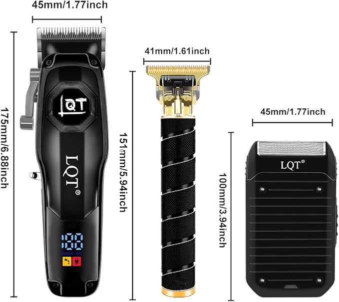 LQT Professional Hair Clippers for Men,Professional Barber Clippers and Trimmer Set,Mens Cordless Clipper, Electric Hair Cut Machines,Cordless Mens Grooming Kit for Face, Hair, Gifts