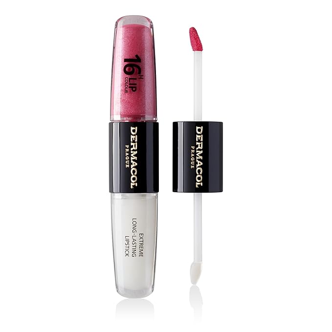 Dermacol 16-Hour Lip Color, Two-Phase Kissproof Lip Stain & Gloss, No.15