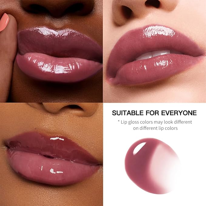 FeiCuiYun Brown Nourishing Lip plumper Gloss, Purple Moisturizing High Shine Lip Glow Oil, Long Wear Hydration Mini Liquid Lipstick Makeup, Fresh Lightweight Glossy Plumping Lip Gloss for Women (12#)
