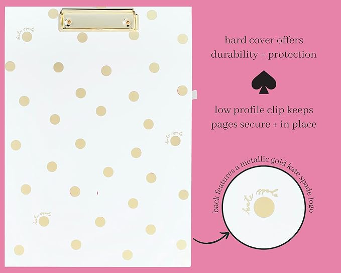 kate spade new york Clipboard Folio, Gold Dot with Script