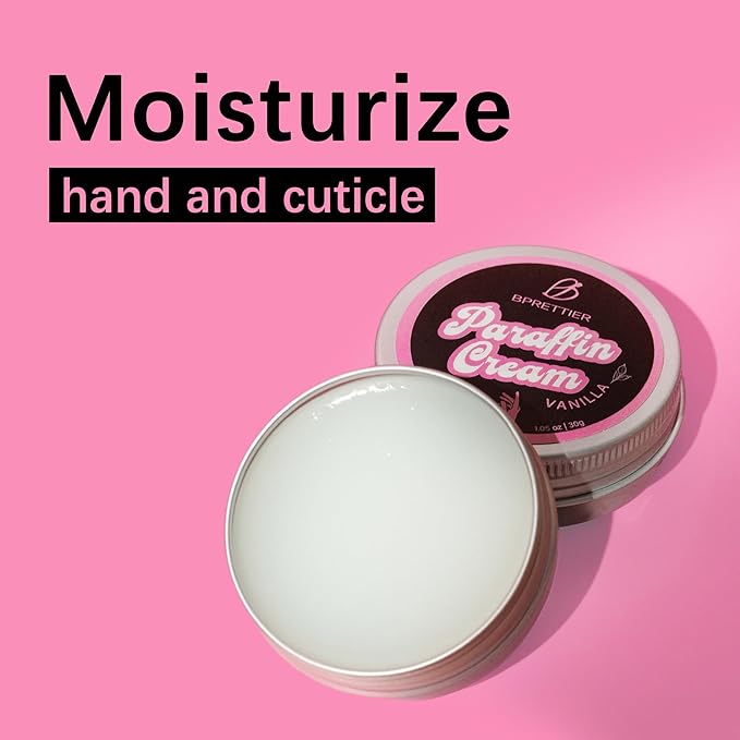 BPrettier Cold Paraffin Wax Cream for Hands and Feet, Shea Butter Cuticle Balm, Vanila Scent Home Spa, No-Heat Moisturizing Mask