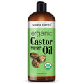 Natural Riches USDA ORGANIC Castor Oil Cold pressed for Dry Skin Hair Loss Dandruff Thicker Hair - Moisturizes heals Scalp Skin Hair growth Thicker Eyelashes & Eyebrows 32 fl oz