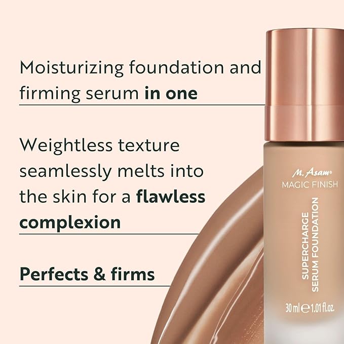 M. Asam Magic Finish Supercharge Serum Foundation True Beige (1.01 Fl Oz)