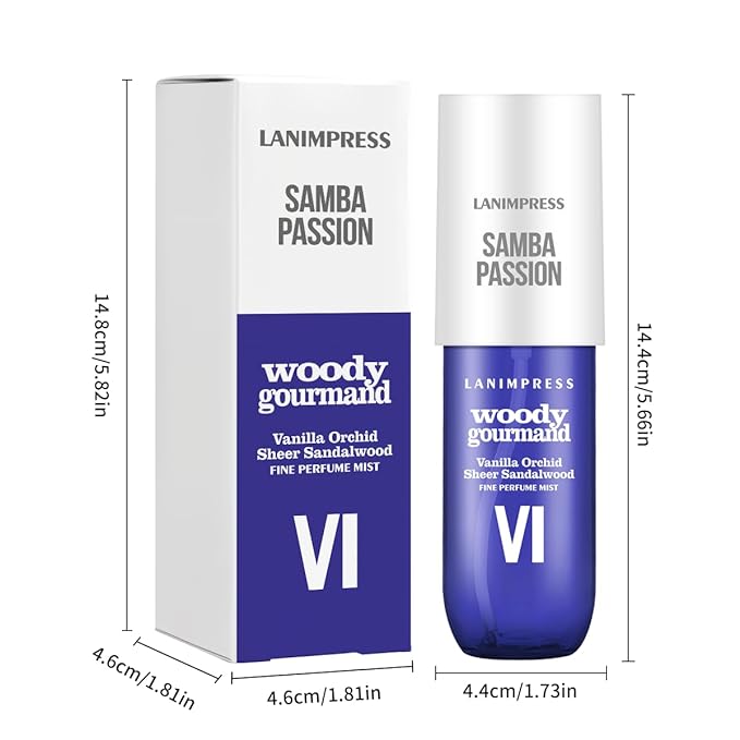 LANIMPRESS 3 FL OZ No.6 Hair Mist and Body Spray for Women,Eau De Parfum, Fresh Fruity Perfume, Floral Flavors Gourmet Scent– With Notes of Velvet Plum,Sugared Violet,Vanilla,Travel Size Fragrance