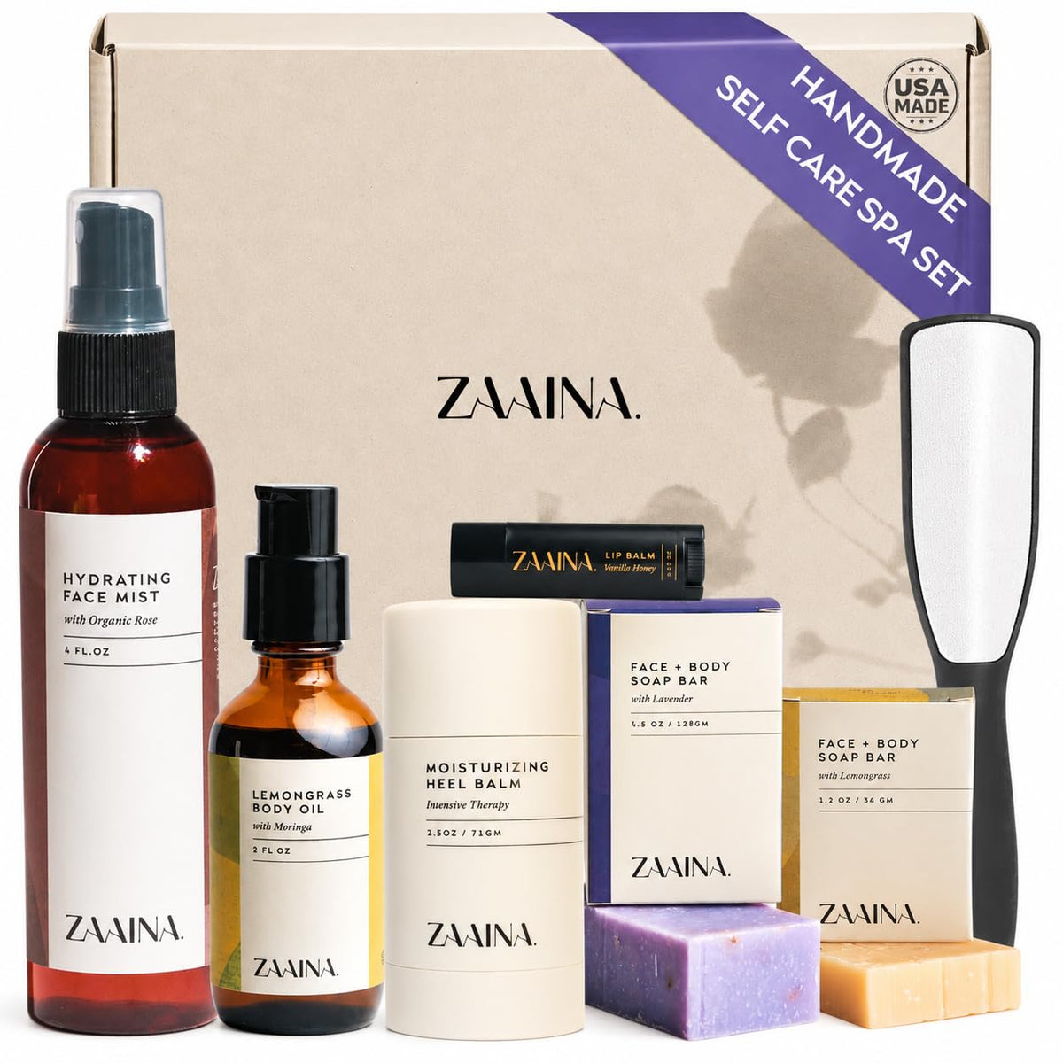 ZAAINA Spa Gift Set for Women | Relaxation Self Care Gift Box | Bath Set