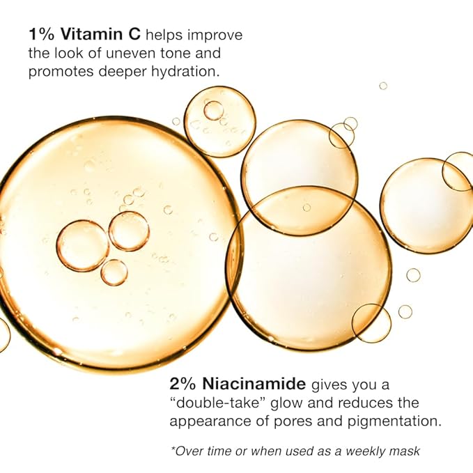 SKIN AT WORK Deep C Diver Vitamin C Cleanser - 6-in-1 Glow Face Wash with Niacinamide & Algae - Daily Treatment Cleanser & Weekly Mask, (100 ml, 3.4 oz).