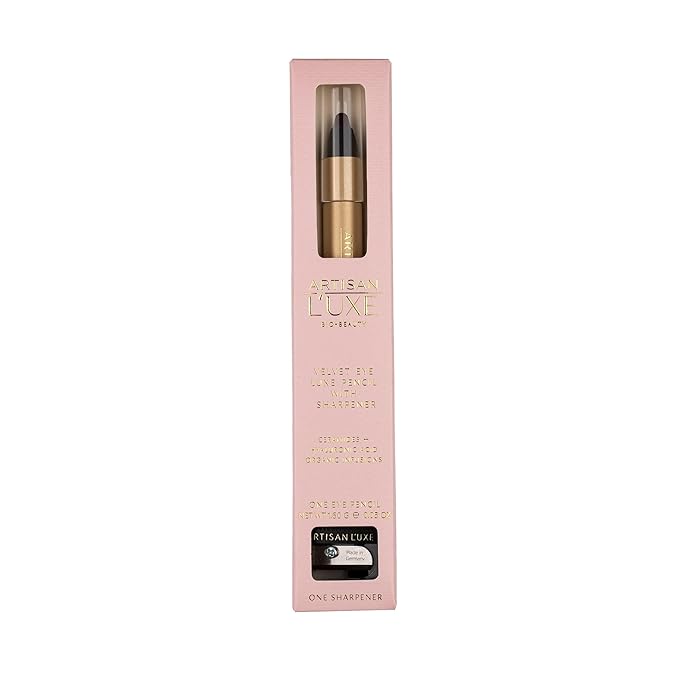 Artisan L'uxe Beauty Velvet Jumbo Dark Chocolate Brown Eyeliner with Free Sharpener | Blendable Makeup for Smokey Eyes - Waterproof Smudge Proof Pencil Eyeliner, Built-in Smudger & Long Lasting