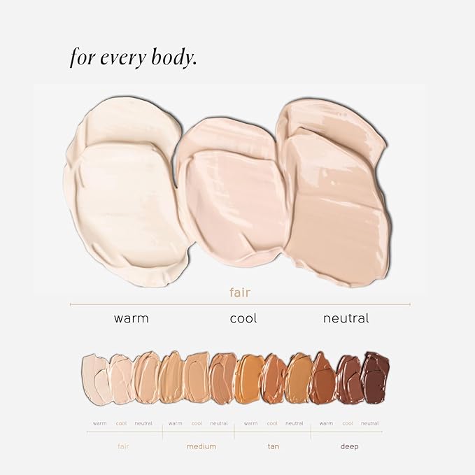Tinge Body Makeup, Water & Transfer Resistant, Medium Coverage Cream, Lasts Up to 48 Hours, For All Skin Types, Fragrance Free, Vegan, American Made, 3.38 Fl Oz. - Fair Neutral