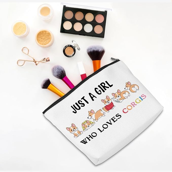 CQM Corgi Gifts Funny Corgi Makeup Bag Funny Cosmetic Bag Toiletry Bag Zipper Pouch for Women Girls Female Sister Daughter Friend Birthday Graduation Friendship