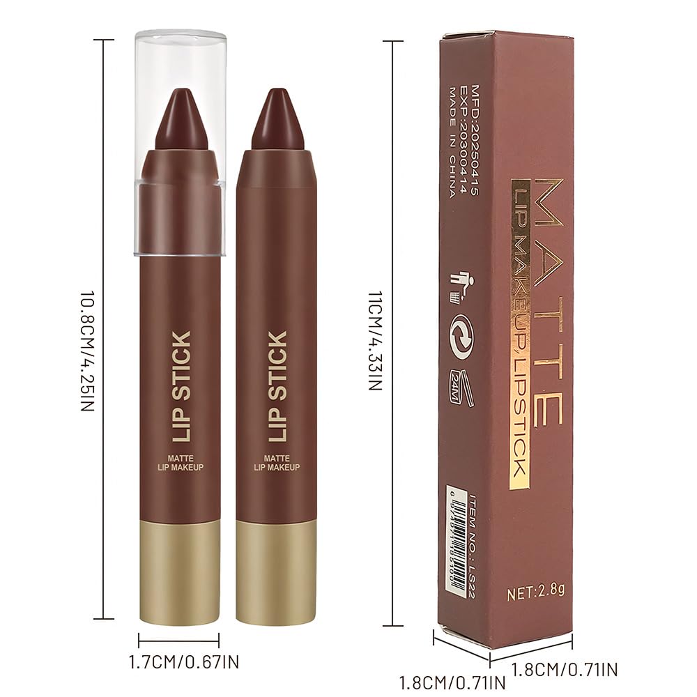 BINGBRUSH 2 in 1 Lip Liner and Lipstick Combo, Matte Lipstick Long Lasting Waterproof Lip Pencil Crayon, Smudge Proof Lip Stain,Hign Pigmented Women’s Lip Makeup(02#Blush Whisper)