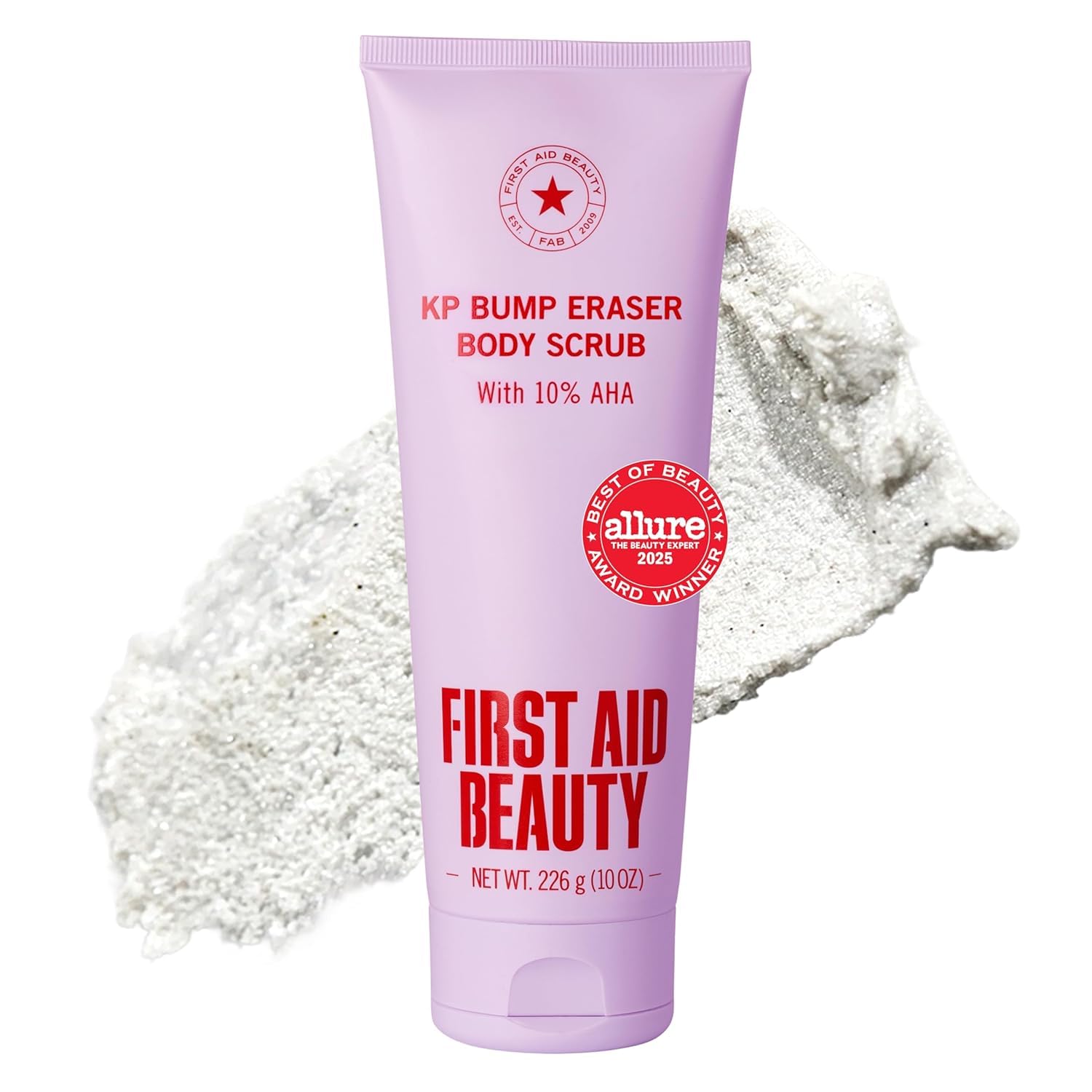 First Aid Beauty - KP Bump Eraser Body Scrub with 10% AHA, Keratosis Pilaris Skin Exfoliater with Glycolic and Lactic acids, Helps Reduce Chicken Skin Bumps, Safe for Sensitive Skin, 10 oz