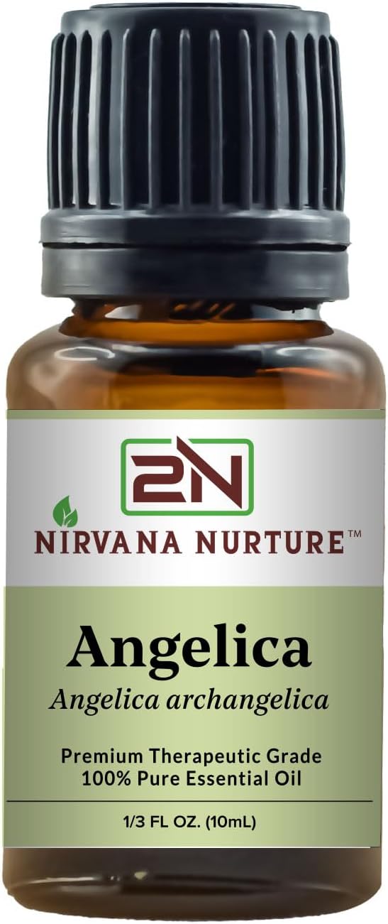 Nirvana Nurture Angelica Essential Oil, 100% Pure Undiluted, Aromatherapy Oil for Diffuser, Hair & Skin Care