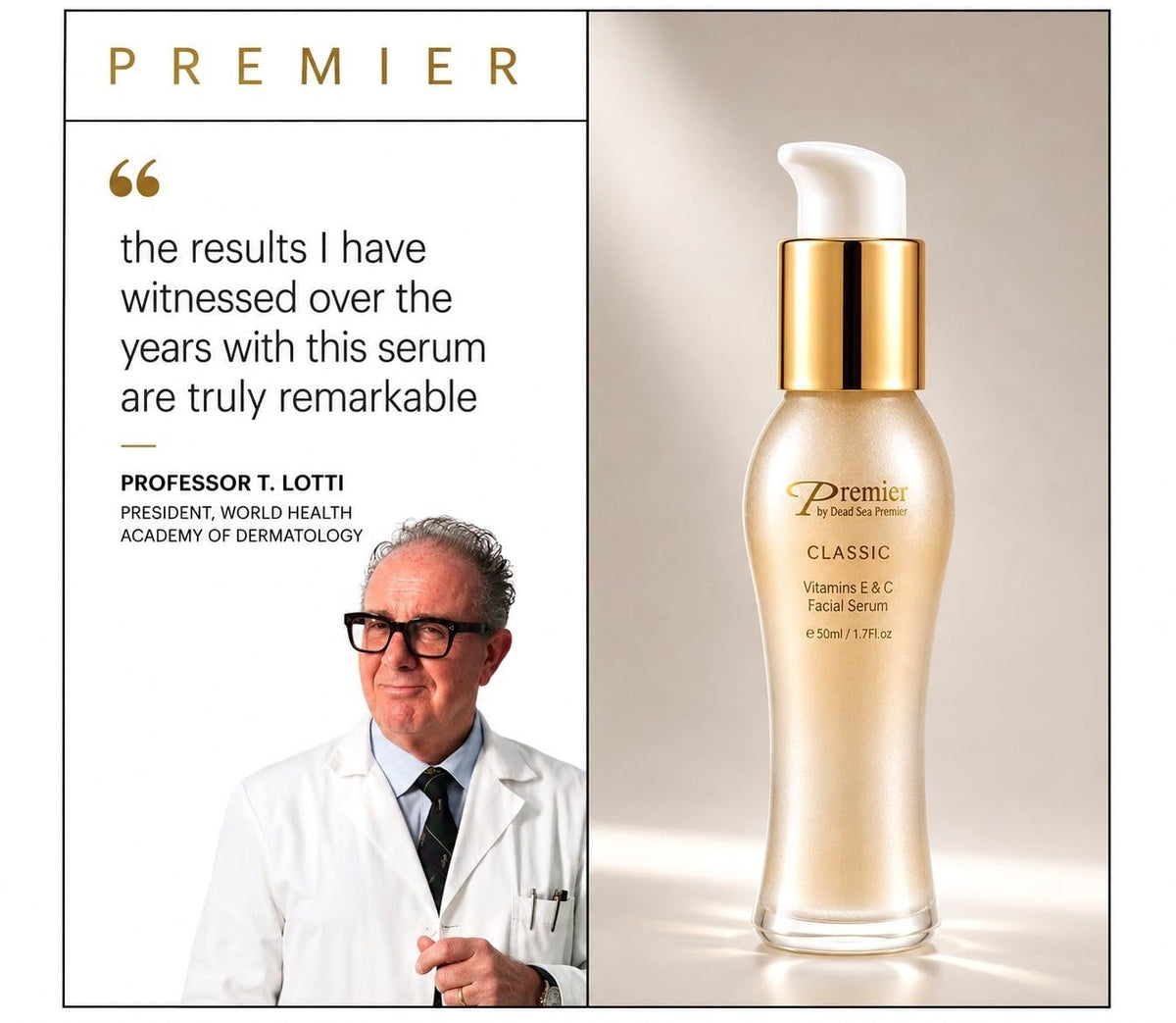 Premier Dead Sea Vitamin C Serum for Face, Brightening 1.7 Fl Oz