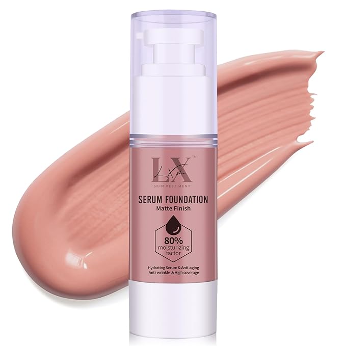 LXSKN Moisturizing Foundation with 1% Hyaluronic acid, Deep Hydration & High Coverage Serum Foundation for A Smooth & Satin Finish #209