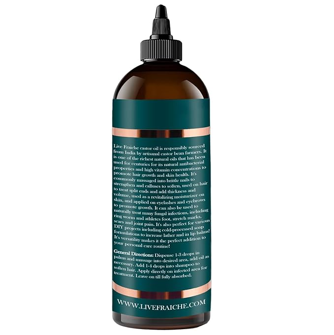 Castor Oil Organic Cold Pressed for Hair Growth & Skin - Aciete De Recino