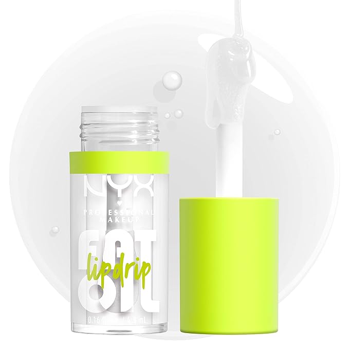 NYX PROFESSIONAL MAKEUP Fat Oil Lip Drip, Moisturizing Lip Oil Gloss, Vegan Tinted Formula, Up to 12 HR Hydration - My Main (Clear)