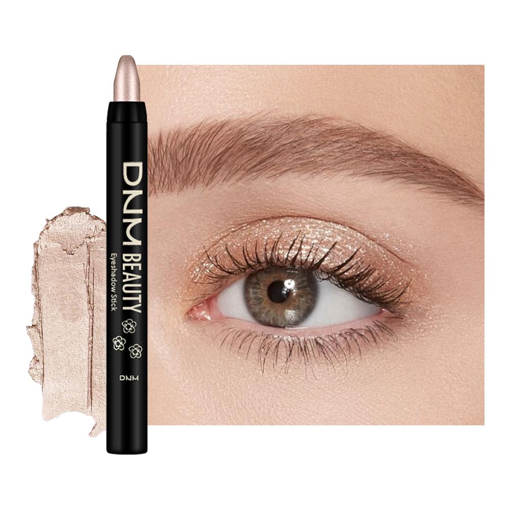 IATMOMOD Champagne Silver Shimmer Cream Eye Shadow Stick Makeup for Women, Shimmer Eyeliner Pencil Eyeshadow Brightener Stick for Eyes, Waterproof Eyeshadow Applicator Blendable, sombras para ojos 60#