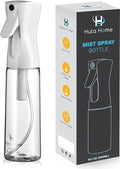 Hula Home Spray Bottle for Hair (10.1oz/300ml) - Continuous Ultra Fine Mist Sprayer – For Hairstyling, Cleaning, Salons, Plants, Essential Oil & More - White