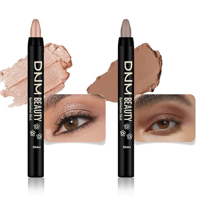 evpct 2Pcs Caramel Matte Cream Eye Shadow Brightener Sticks Set