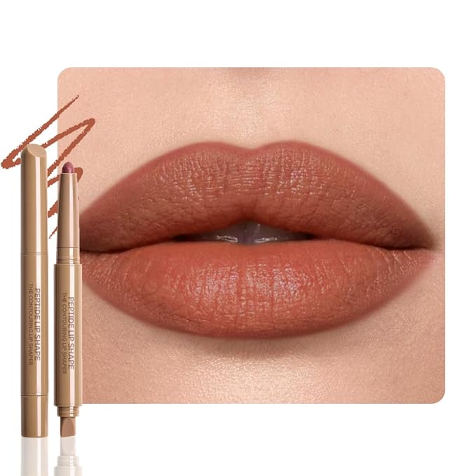 FeiCuiYun Matte Crayon Lip Liner Pencil, Nutmeg Lip Liners Lipstick For Women, Plump Creamy Formula With Silicone Smudger for Define Contours & Sculpting Lip, Cruelty-Free, 0.75g/0.026oz