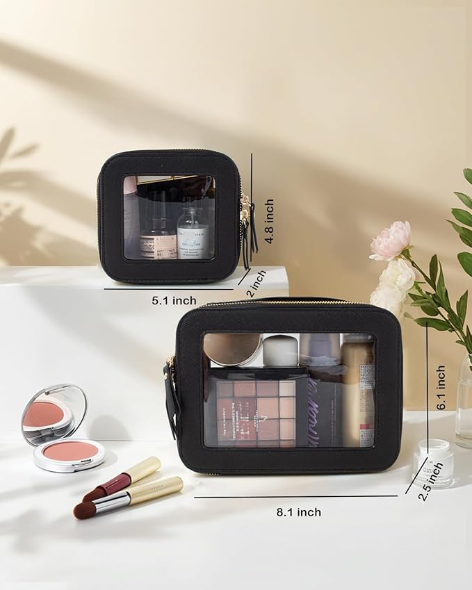 Clear Mahjong Tile Bag, Makeup Bag Set Travel Makeup Case Clear Cosmetic Travel Bag Small Makeup Organizer Mini Make Up Pouch for Purse Waterproof Toiletry Bag Portable Car Essentials Car Organizer