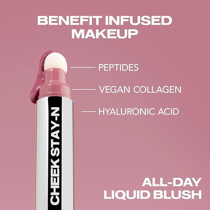Sacheu Cheek STAY-N Liquid Blush for Cheeks — High Pigment, Buildable, Lightweight Cream Blush for Dewy & Radiant Flushed Cheeks — Long-lasting & Cruelty Free, I'm Guilty