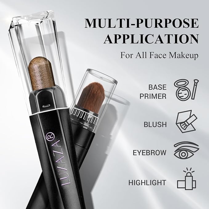 LUXAZA PRO Neutral Eyeshadow Stick Makeup 6PCS Set, Brown Nude Metallic Shimmer Matte Cream Eye Shadow Palette Eyeliner Brightener Pencil Crayon, Party Makeup - BROWN CANYON