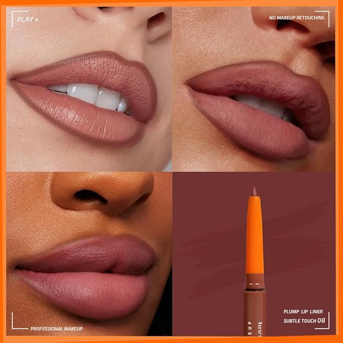 KXmzeG Matte Lip Liner Pencil for Shaping Lips, Retractable Creamy Brown Crayon LipLiner Pencil, Long Lasting Waterproof Lipstick Lip Liner Makeup, Vegan Beauty 08#