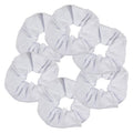 Motique Accessories Large Scrunchies for Women, Pack of 6, White
