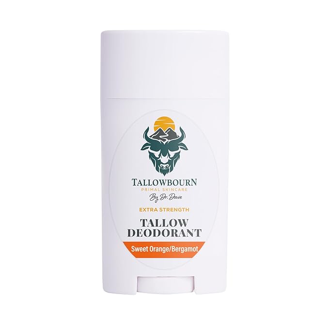 Tallow Deodorant - Baking Soda Formula - Sweet Orange and Bergamot - 3oz