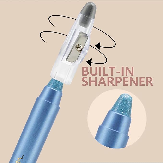 Daeuwiutr Light Blue Eyeshadow Stick, Highlighter Eye Liner,Eye Brightener Stick, Shimmer Creamy eye shadow, Waterproof Eyeshadow Pencil Long Lasting Eye Shadow Makeup.#4 light blue shimmer