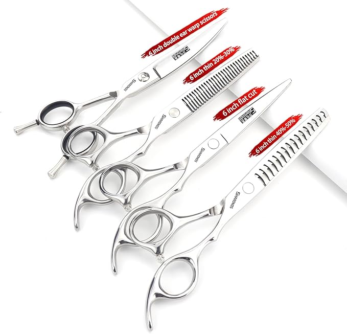 6/6.5 inch professional hair scissors hairdresser hair thinning (6" 4pc)